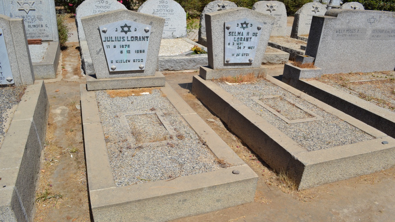 Grabsteine von Selma und Julius Lorant auf dem Belloto Friedhof in Valparaiso