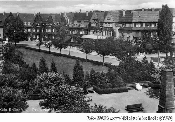 Der Pauliplatz in Köln-Braunsfeld vor Kriegsbeginn 1929